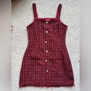 Miami Burgundy Tweed Dress